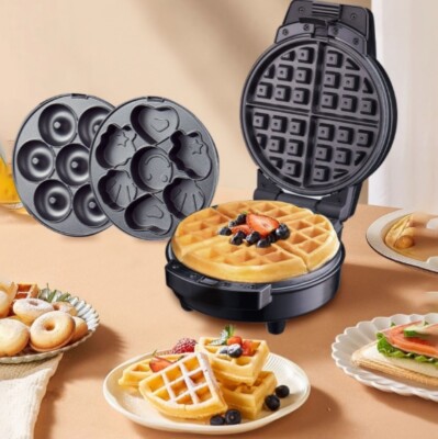 Three in one breakfast sandwich machine, donut machine, cartoon cake machine