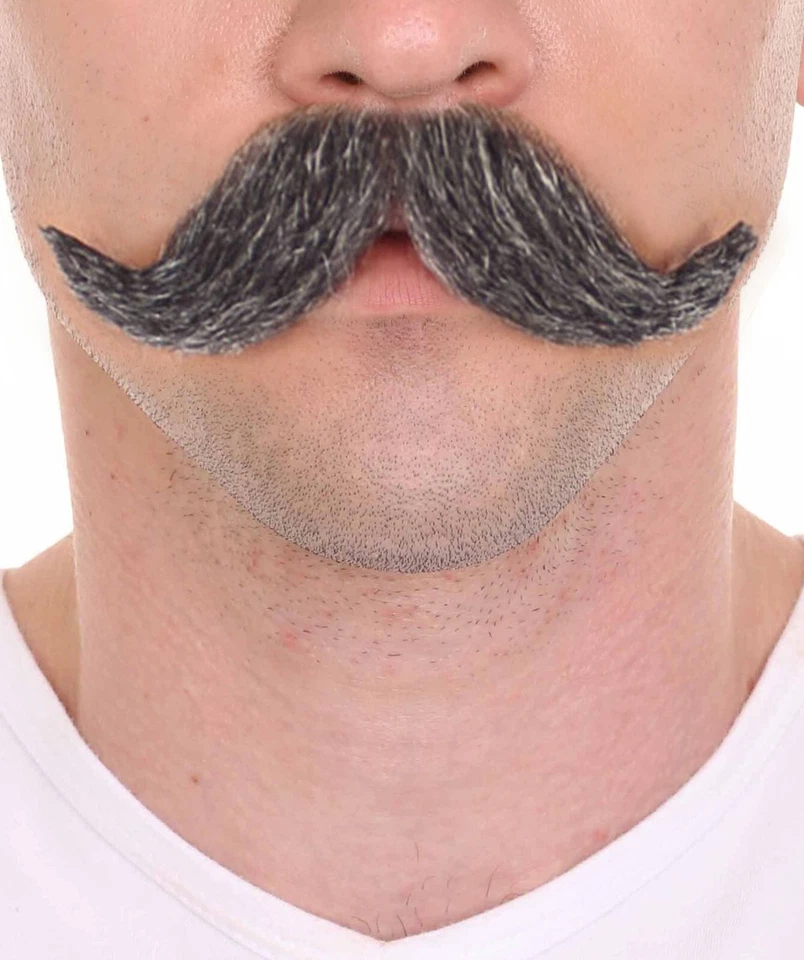 HPO Adult Men's Fake Imperial Human Hair Mustache , Multiple Color ,M-1233 - Image 2 of 3