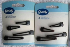 4 Goody Plastic Salon Clips Spring Backs Secure Hair Section Dark Black Red 2002