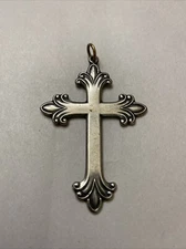 Beautiful Classic Style Kat's Creations Cross Silver Tone