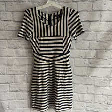 PREOWNED MARC BY MARC JACOBS STRIPE NAVY IVORY DRESS XS