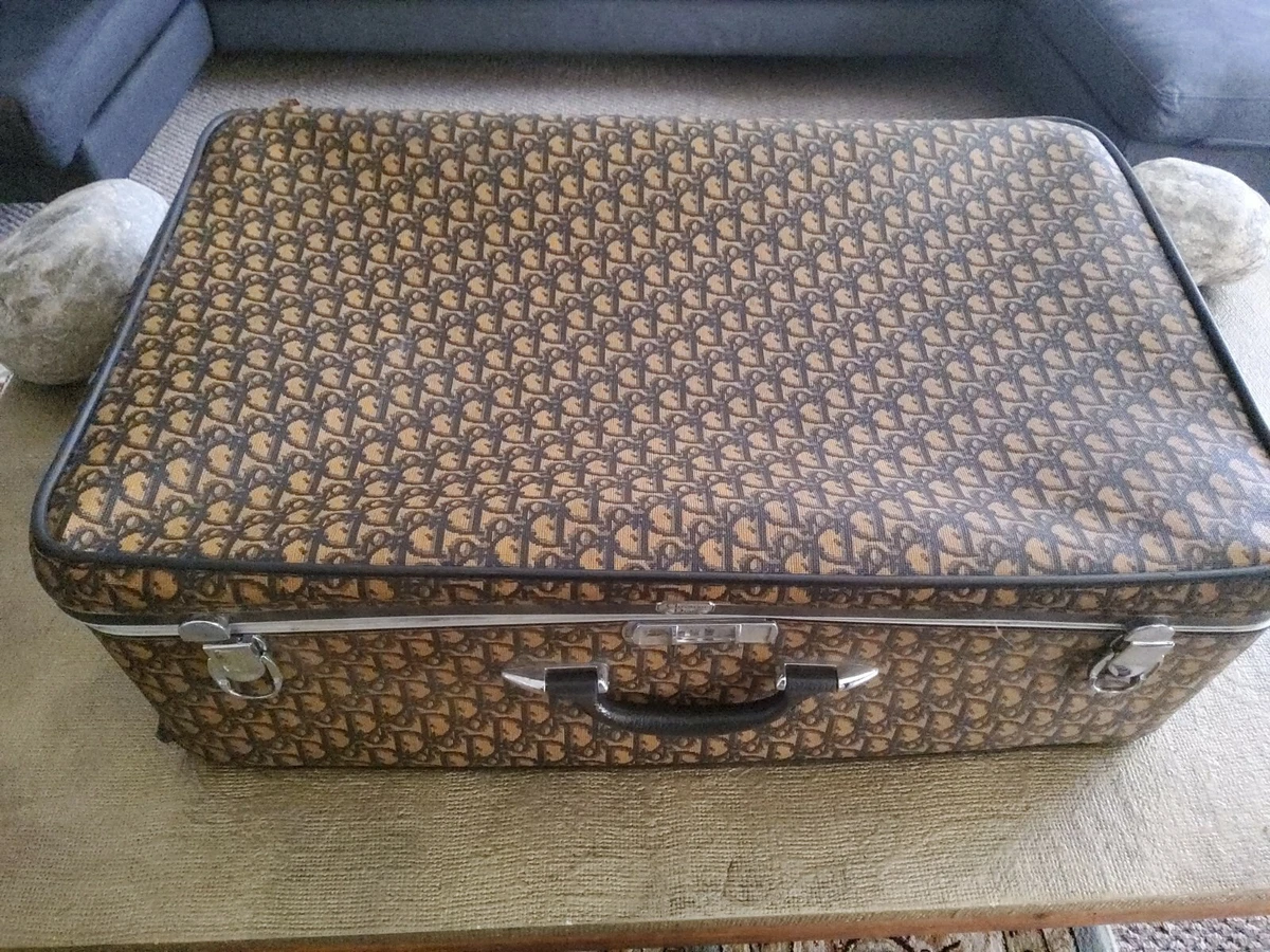 Vintage 70s Christian DIOR Monogram Suitcase Luggage Rare