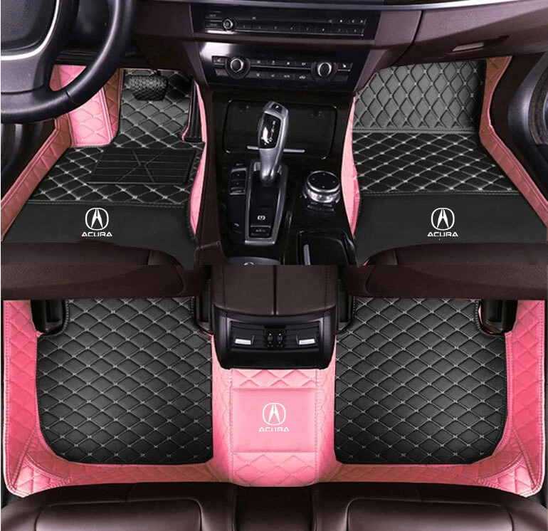 For Acura TSX Models Car Floor Mats Custom Front Rear Smooth Leather Carpets Set Foto 4 de 4