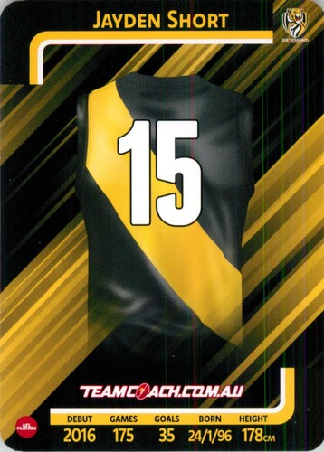2025 Port Adelaide Power AFL TeamCoach Card - Jayden Short - Picture 2 of 3