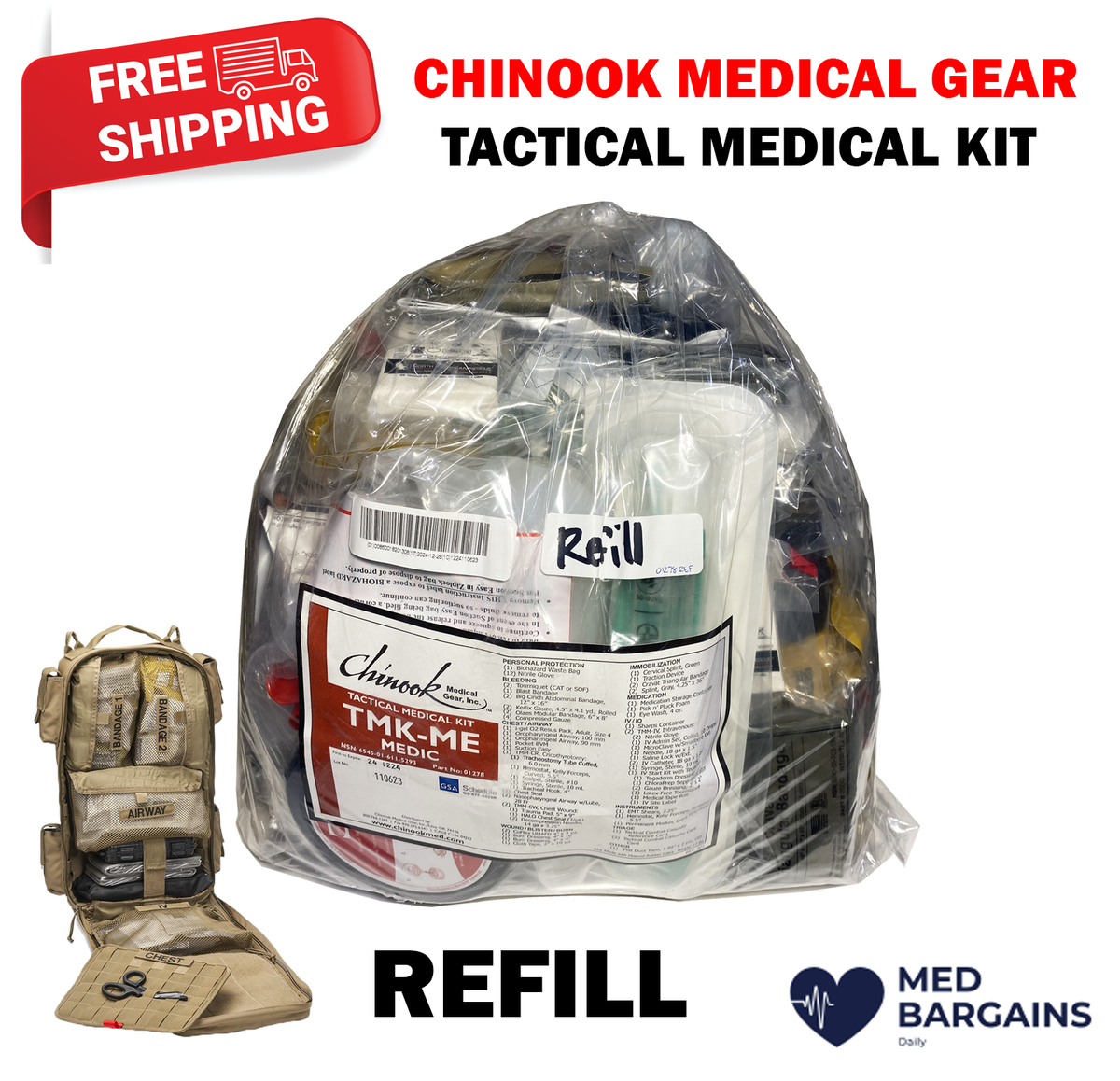 Chinook Medical Gear TMK-ME Medic Kit Refill 01278REF
