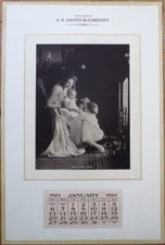 Coal Co. 1924 Advertising Calendar - Mother & Children, 'Good Night Baby'
