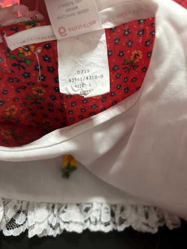 Vintage Sears Dress Girls 6 Floral Long Prairie Lace Bib Collar - Picture 10 of 17