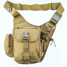 Molle Army Carry side bag Tactical Gun Range utility backpack pouch - TAN