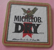 Michelob Dry Anheuser-Busch  Coaster / Beer Mat