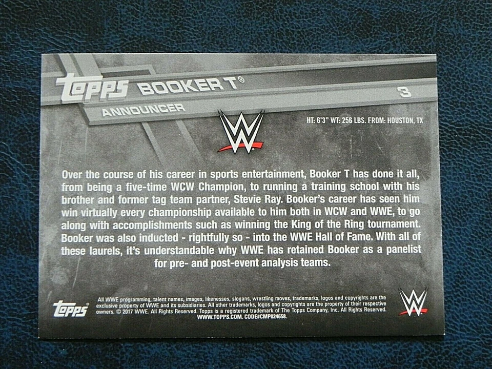 2017 Topps WWE 3 Booker T Announcer - Image 2 of 2