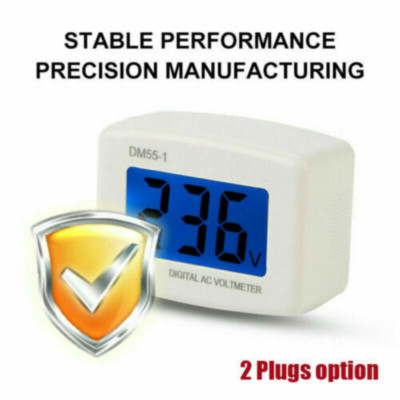 DM55-1 Digital LCD Voltage Test Monitor US/EU Plug In Volt Meter AC 80-300V USA