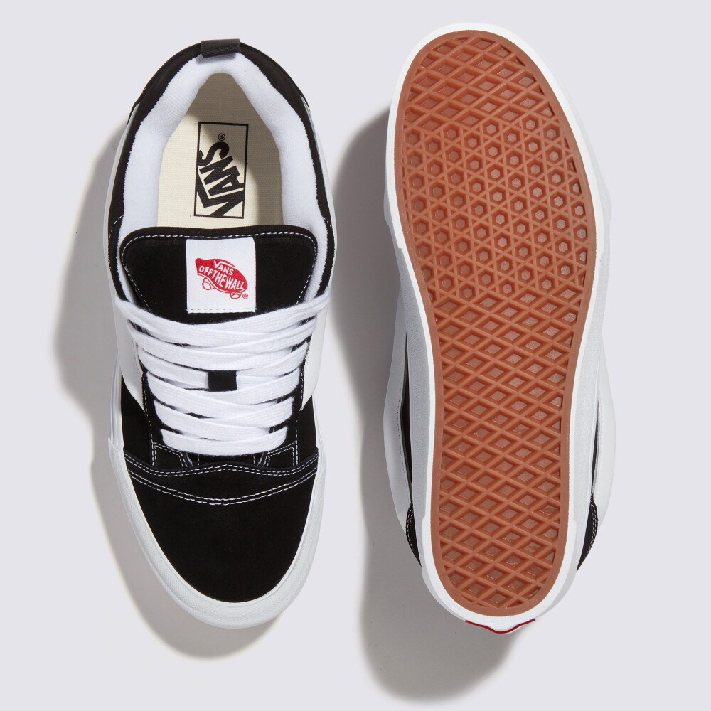 ★関税、送料込★大セール【Vans】KNU STACK Womens VANS Knu Skate Platform Stacked Sneaker Black Pink Satin