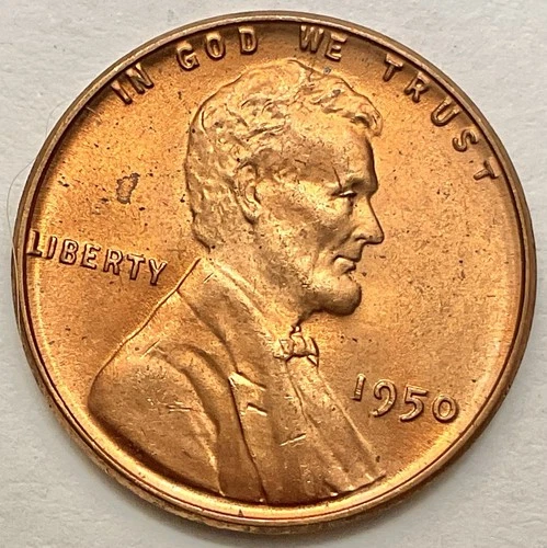 1950-p  Choice Uncirculated BU Red RD - Lincoln Wheat Cent  ~ B847