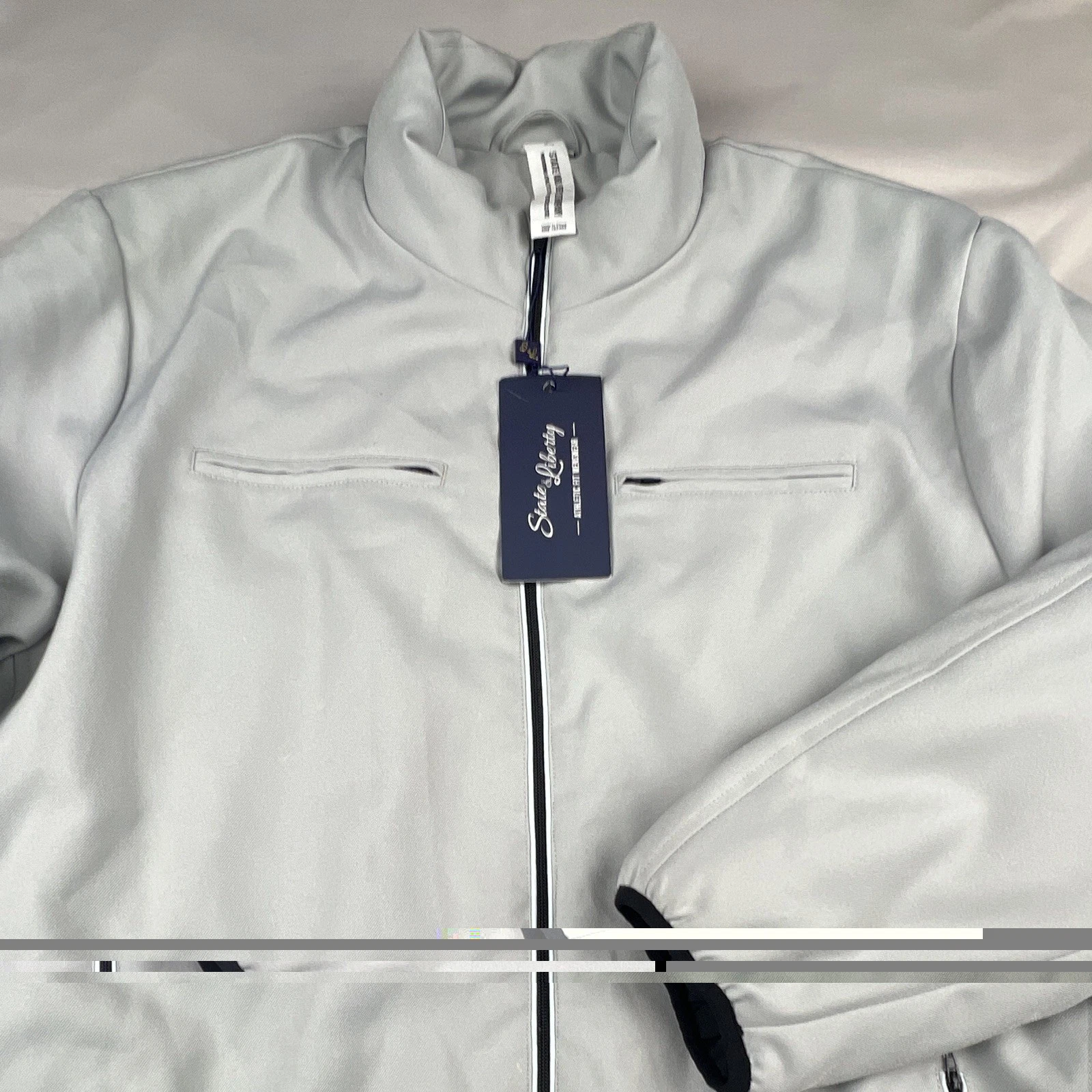 State & Liberty Men's Gray Full Zip Stand-Up Collar Jacket Athletic Fit 3XL NWT image 3