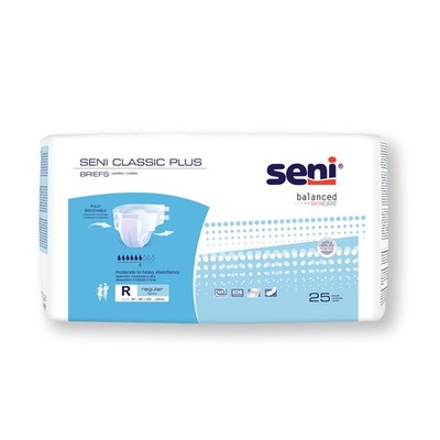 Seni  Classic Plus Moderate to Heavy Absorbency Incontinence Brief, Regular