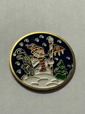 Vintage Rare Older Snowman Christmas Golf 1" Coin Style Golf Marker - A Beauty!