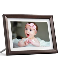Dragon Touch Classic Digital Picture Frame - Brown, 10"
