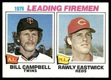 1977 Topps #8 Leading Firemen Bill Campbell Rawly Eastwick - EX