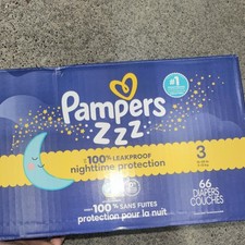 Pampers Zzz Overnight Diapers Size 3 66 Count 16-28lb White Unisex