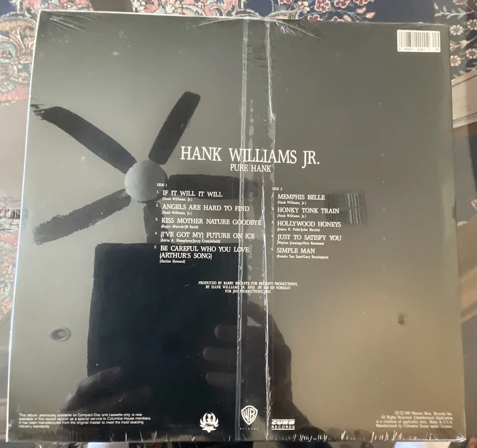 Hank Williams Jr.-Pure Hank-LP -SEALED-Vinyl-Record- “Out Of Print” Rate-Album. - Image 2 of 2