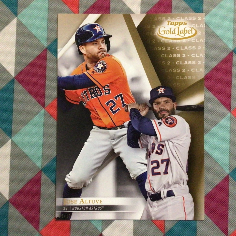Jose Altuve #4 Astros lot of all 3 classes 02/10 made 2018 Topps Gold Label 5x7 - Image 4 of 4
