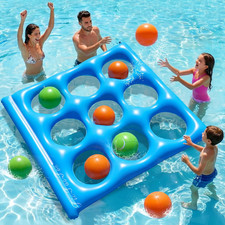 Giant Tic-Tac-Toe Pool Toys Games Set, Inflatable Pool Tic-Tac-Toe Game Float wi