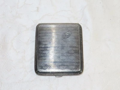 Beautiful Cigarette Case Chiseled Alpaca Initials AS! Very Decorative - Image 1 of 4