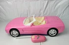 Vintage 2001 Barbie Remote Control Pink Corvette Car w/Remote Works
