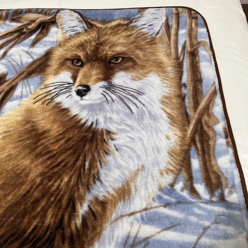 Fox Snow Victoria Wilson-Schultz Plush Throw Blanket Northwest Company 48x59" - Picture 5 of 14