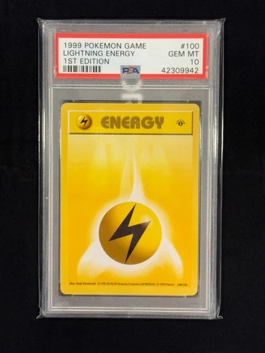 1999 Lightning Energy 1st Edition #100 PSA 10 GEM MINT Base Set Shadowless Pokem