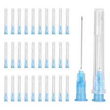 100 Pcs Dispensing Needle 23 Gauge 1.3", Stainless Steel Tips(Blue)