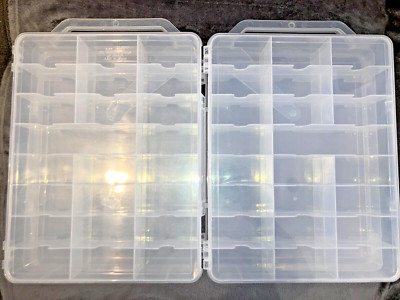 HOT WHEELS/MATCHBOX CLEAR PLASTIC 48 COUNT STORAGE CARRY CASE--SET OF 2