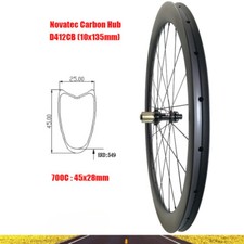 Ruota posteriore in carbonio strada 700C 24 fori tubolare profondità 45 mm larghezza 28 mm mozzo blocco centrale