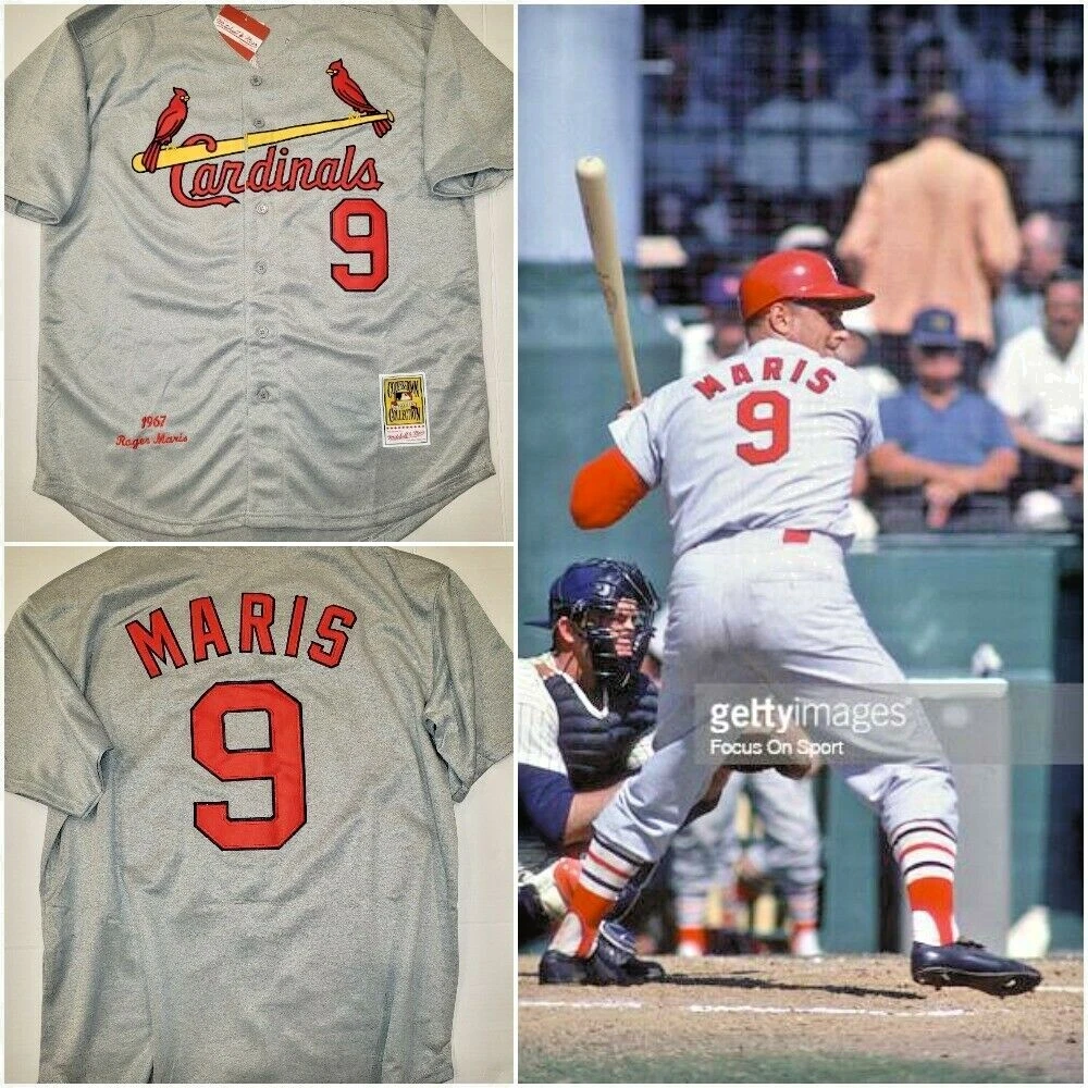 Roger Maris #9 St. Louis Cardinals THROWBACK Mens XL Baseball Jersey