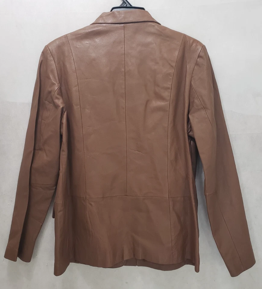 Chaqueta Blazer Chadwick’s Cuero Marrón - Mujer de Negocios Grande a XL - LEER Foto 4 de 4