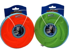 Chuckit Amphibious Zip Flight Small 2-pk Frisbee Orange & Green Dog Fetch Toy 6"