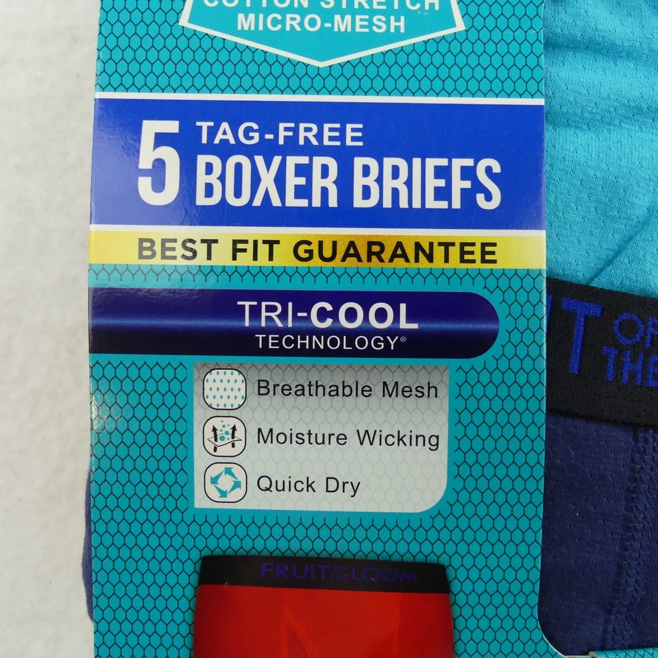 Calzoncillos boxer Fruit Of The Loom ropa interior niños pequeños 6/8 micro malla 5 pares Foto 3 de 4