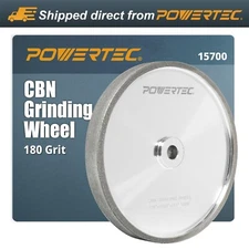POWERTEC 15700 CBN Grinding Wheel 8 inch 180 Grit, 1" Wide with 5/8" Arbor, 1PK