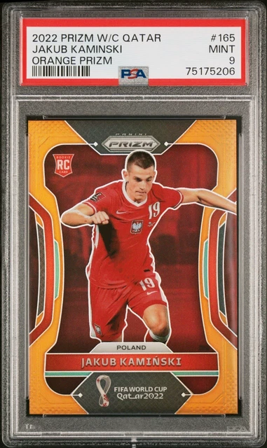 2022 Panini Prizm World Cup Qatar Jakub Kaminski Orange /25 PSA 9 Mint RC Poland