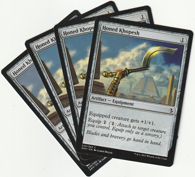   4 MAGIC The Gathering HONED KHOPESH Artifact Equipment PLAYSET AKH/EN NM/EX