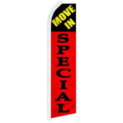 Move In Special Red Swooper Flutter Feather Advertising Apartments Banner Flag