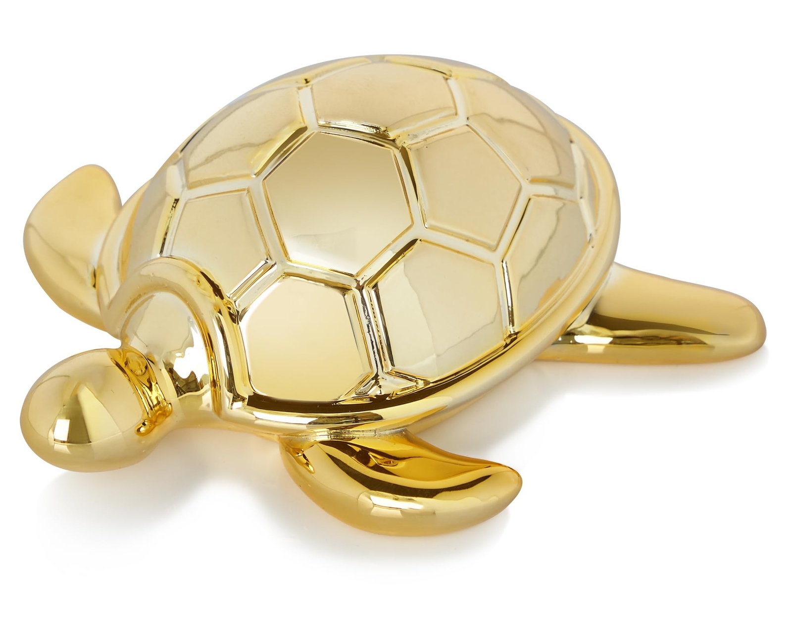 Small Sea Turtle Statue 4 inch Shiny Gold Accent Knick Knacks Paperweight for...