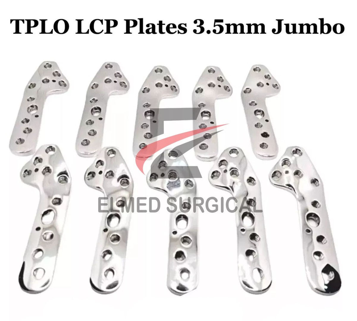 Plaques Orthopédiques Vétérinaires Verrouillables TPLO 3.5mm - Lot De 10 (Droit & Gauche) - Neuf Jusqu'à 2027