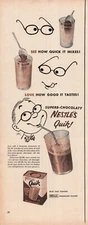 1957 VTG Print Ad NESTLE'S Quik Mixes Good Taste Powder Chocolate Flavor