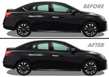 Chrome Delete Blackout Vinyl Overlay For 2013-19 Nissan Sentra Window Trim Chrome Delete Blackout Vinyl Overlay For 2013-19 Nissan Sentra Window Trim