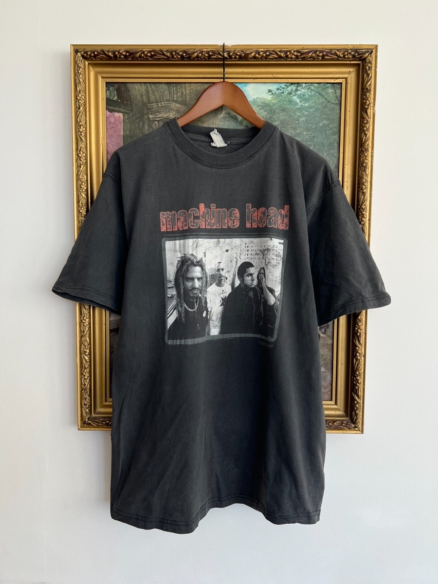 90s ビンテージ Machine Head バンド ロンT Tシャツ tee Vintage 1997 Machine Head Bow Down To None Metal Band Faded Black