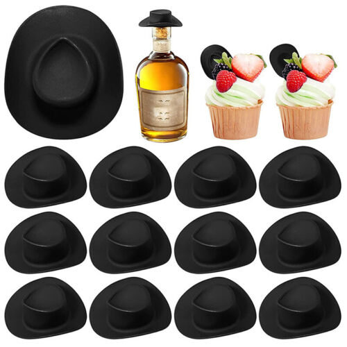 10Pcs Mini Plastic Cowboy Hat Western Wedding Party Doll Hats Shooter Toppers QO - Picture 1 of 16