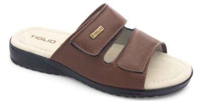 Cuoio Ciabatte Chiuse Uomo Estive TIGLIO 802 GRIGIO MARRONE