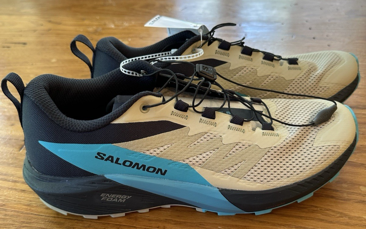 Scarpa da trail running uomo Salomon Sense Ride 5 taglia 11 nuova B1075 escursionismo campeggio
