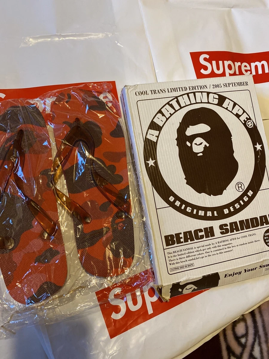Bape Beach Flip Flop Red Camo Ltd. Edition V V Rare Uk 7 EU 40